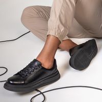 Sapatenis Casual Masculino Laroche Toquio em Couro - Preto