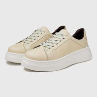 Sapatenis Casual Masculino Laroche Toquio em Couro - Marfim E L