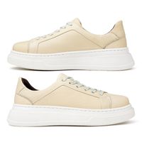 Sapatenis Casual Masculino Laroche Toquio em Couro - Marfim E L