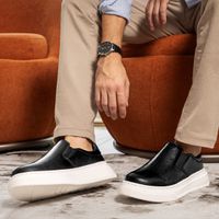 Slip On Masculino Laroche Toquio em Couro - Preto
