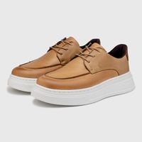 Sapatenis Casual Masculino Laroche Toquio em Couro - Areia