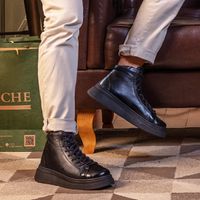 Sapatenis Casual Laroche Toquio em Couro - Preto