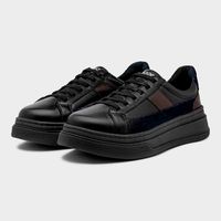 Tenis Casual Masculino Toquio Colors em Couro - Preto