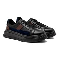 Tenis Casual Masculino Toquio Colors em Couro - Preto