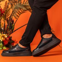 Tenis Casual Masculino Toquio Colors em Couro - Preto