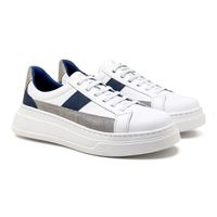 Tenis Casual Masculino Toquio Colors em Couro - Branco