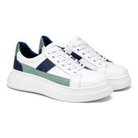 Tenis Casual Masculino Toquio Colors em Couro - Branco