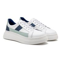 Tenis Casual Masculino Toquio Colors em Couro - Branco