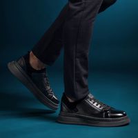 Sapatenis Casual Masculino Laroche Toquio em Couro - Preto