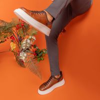 Sapatenis Casual Masculino Laroche Toquio em Couro - Chocolate
