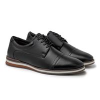 Sapato Casual Torino em Couro - Preto + Brinde Porta Cartão