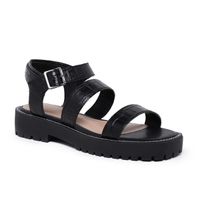 Sandália Flat Plataforma Tratorada Pamplona Croco ... - SAPATOTERAPIA