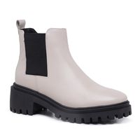 Bota Coturno Chelsea Couro Off white - SAPATOTERAPIA