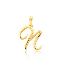 Pingente de Letra N de Ouro 18K Feminino - MI25317 - MICHELETTI JOIAS