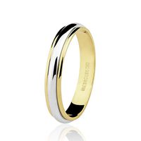 Aliança de Ouro Amarelo e Branco 18K 3,5mm - 75.0120.04.0000 - MICHELETTI JOIAS