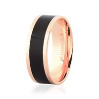 Alianças de Ouro Rosé 18K com Detalhe Pigmentado 7mm - 75.03... - MICHELETTI JOIAS