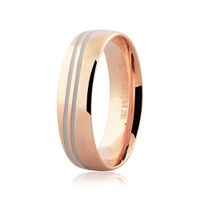 Aliança de Ouro Rosé 18K Detalhe Pigmentado 5,5 mm - 75.0364... - MICHELETTI JOIAS