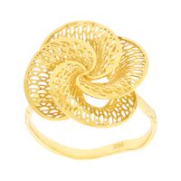 Anel de Flor em Ouro 18K Pétalas Espiral - MI25613 - MICHELETTI JOIAS