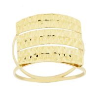 Anel Vistoso com Chapa Diamantada Ouro 18K - MI17037 - MICHELETTI JOIAS