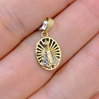 Pingente Oval Nossa Senhora Aparecida Ouro 18K com Resina - ... - MICHELETTI JOIAS