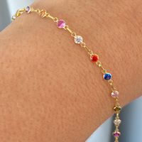 Pulseira Infantil Pedras Zirconias Coloridas Ouro 18K - MI25... - MICHELETTI JOIAS