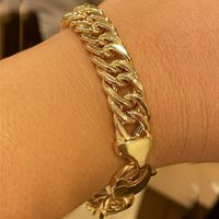 Pulseira de Ouro 18K Groumet Grossa 22cm com Mosquetão - MI2... - MICHELETTI JOIAS