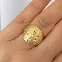 Anel de Ouro 18K Fosco Estrelas Diamantadas - MI25177 - MICHELETTI JOIAS