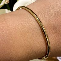 Bracelete Adulto Ouro 18K Meia Cana 3,5mm - MI24454 - MICHELETTI JOIAS