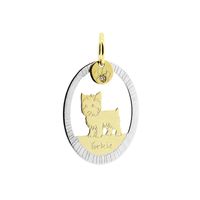 Pingente Cachorro Yorkshire Bicolor em Ouro 18K - MI18036 - MICHELETTI JOIAS