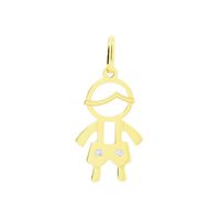 Pingente Filho Menino com Diamantes Ouro 18K - MI18008 - MICHELETTI JOIAS