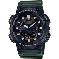 Relógio Casio Ana-Digi Preto com Pulseira Verde de Borracha ... - MICHELETTI JOIAS