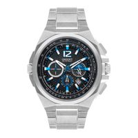 Relógio Orient Flytech Prata Mostrador Preto e Azul MBTTC017... - MICHELETTI JOIAS