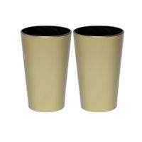 Copo Twister Acrílico 400ml Metalizado int. Preto