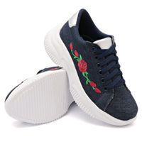 Tênis Casual Chuncky Flor Jeans Sola Tratorada DKS... - Kátia Cintra