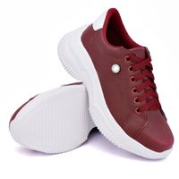 Tênis Casual Chuncky Strass Marsala Sola Tratorada... - Kátia Cintra