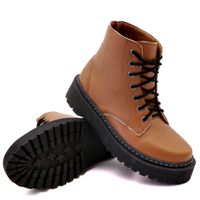 Coturno Cano Médio Sola Tratorada Caramelo DKShoes - Kátia Cintra
