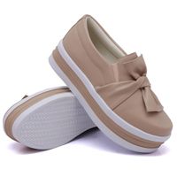 Slip On Laço Sola Alta Rosê DKShoes - Kátia Cintra
