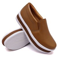 Slip On Liso Sola Alta Caramelo DKShoes - Kátia Cintra