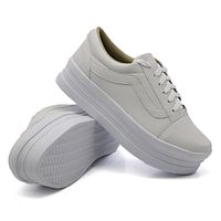 Tênis Casual Listra Sola Alta Branco KCShoes - Kátia Cintra