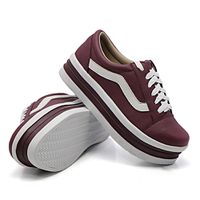 Tênis Casual Listra Sola Alta Marsala KCShoes - Kátia Cintra