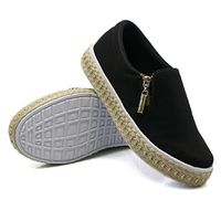 Slip On Calce Fácil Corda Zíper Preto DKShoes - Kátia Cintra