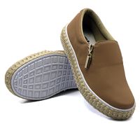 Slip On Calce Fácil Corda Zíper Chocolate DKShoes - Kátia Cintra