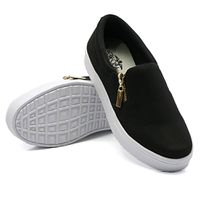 Slip On Calce Fácil Zíper Preto DKShoes - Kátia Cintra
