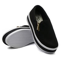 Slip On Zíper Sola Alta Preto DKShoes - Kátia Cintra