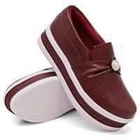 Slip On Pérola Sola Alta Marsala DKShoes - Kátia Cintra