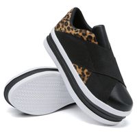 Slip On Pietra Elástico Onça Sola Alta DKShoes - Kátia Cintra