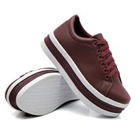 Tênis Casual Siena Sola Alta Marsala DKShoes - Kátia Cintra