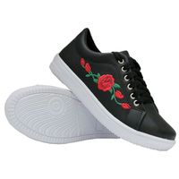 Tênis Casual Preto Flor DKShoes - Kátia Cintra