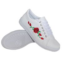 Tênis Casual Branco Flor DKShoes - Kátia Cintra