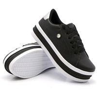 Tênis Casual Sola Alta Strass e Faixa Preto DKShoe... - Kátia Cintra